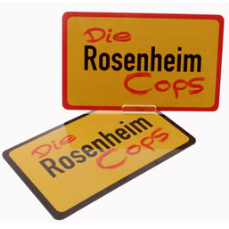 Die Rosenheim Cops Frühstücksbrettchen rot und schwarz