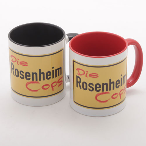 Die Rosenheim Cops Tasse rot und schwarz