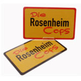 Die Rosenheim Cops Frühstücksbrettchen rot und schwarz